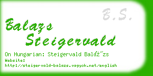 balazs steigervald business card